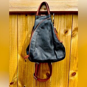 90s Carks two toned leather multiway bag purse backpack